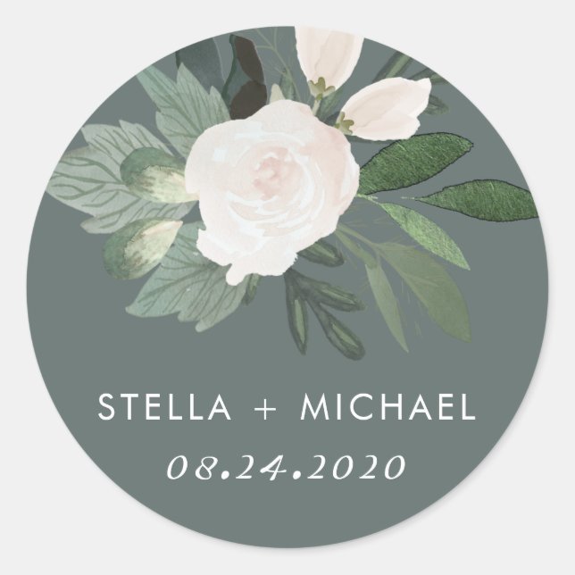 Garden Blush Round Sticker (Vorderseite)