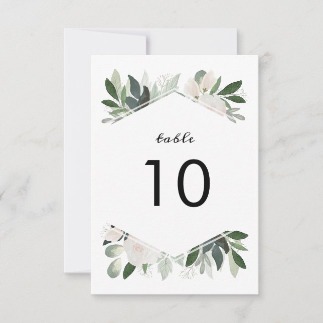 Garden Blush Tischnummer Card (Vorderseite)
