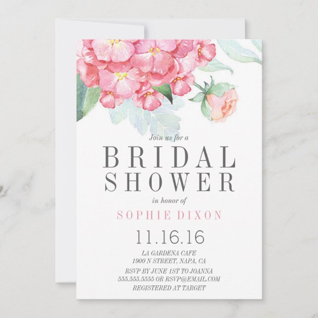 Garden Bridal Dusche Einladung (Vorderseite)