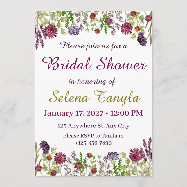Garden Bridal Shower Invitation Card Einladung (Vorderseite)