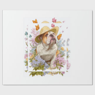 Garden Bulldog � Floral Funny Dog Geschenkpapier
