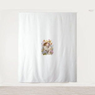 Garden Bulldog - Floral Funny Dog Wandteppich