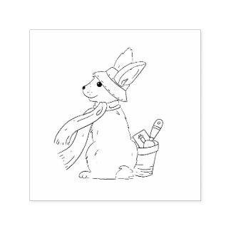 Garden Bunny Rubber Stamp Permastempel
