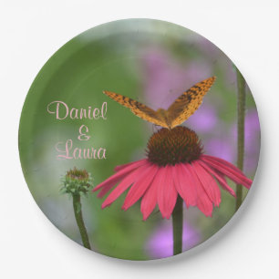 Garden Butterfly Wedding Pappteller
