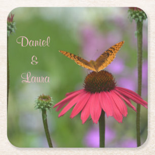 Garden Butterfly Wedding Rechteckiger Pappuntersetzer