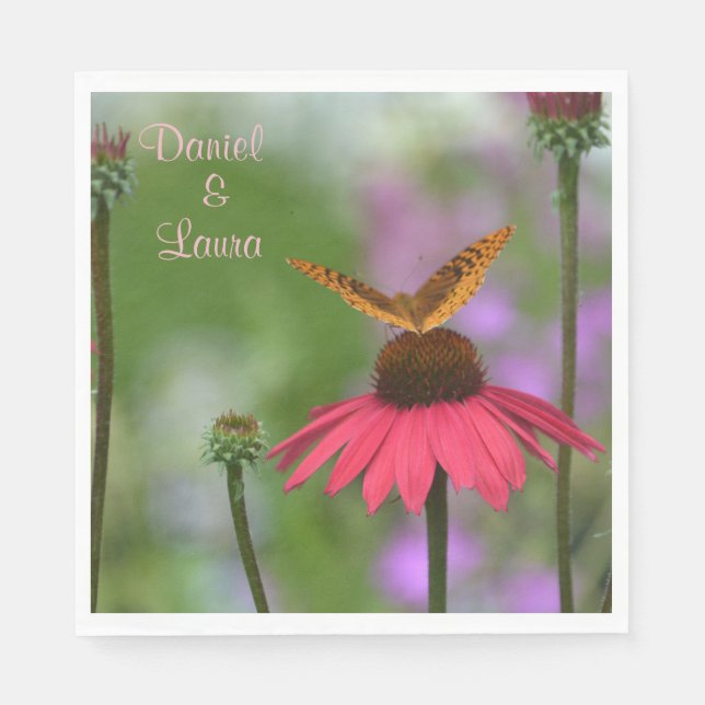 Garden Butterfly Wedding Serviette (Vorderseite)