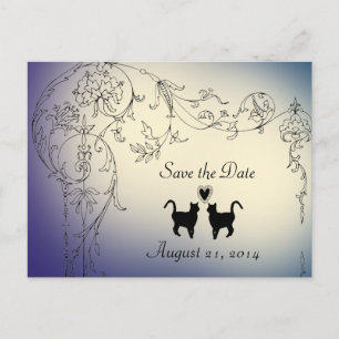 Garden Cats Lovers Save the Date Ankündigungspostkarte