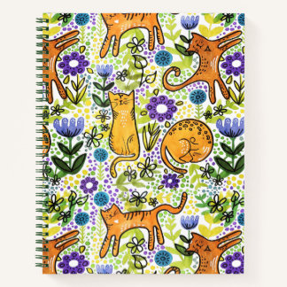 Garden Cats Sketchpad Notebook Notizbuch