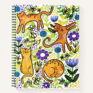 Garden Cats Sketchpad Notebook Notizbuch