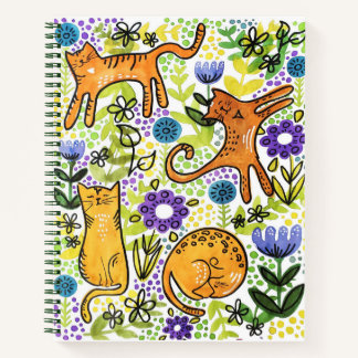 Garden Cats Sketchpad Notebook Notizbuch