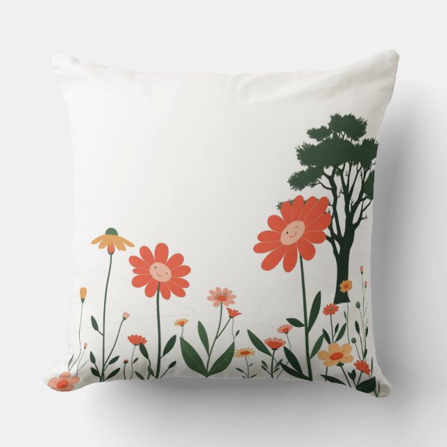 Garden Charm – Colorful Botanical Pillow Kissen (Vorderseite)