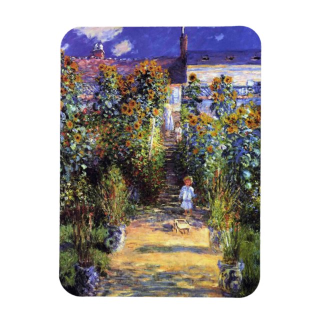 Garden Claude Monet Sommer Sonnenblumen Blume Magnet (Vertikal)