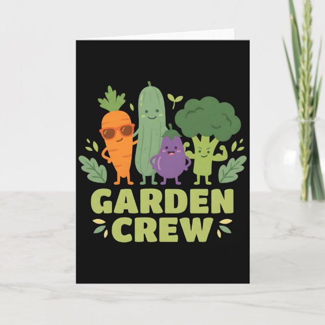 Garden Crew Vegetable Characters funny Karte (Vorderseite)