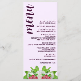 Garden Dahlia Brautparty Menükarte
