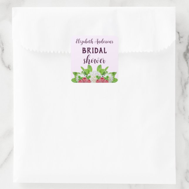 Garden Dahlia Brautparty Quadratischer Aufkleber (Tasche)