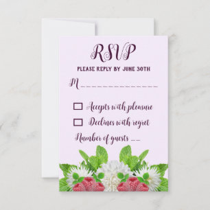 Garden Dahlia Brautparty RSVP Karte