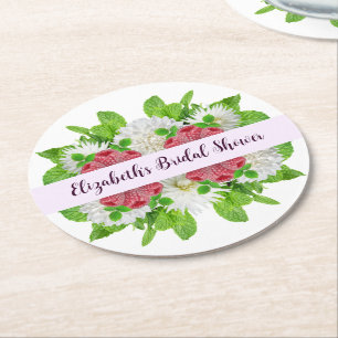 Garden Dahlia Brautparty Runder Pappuntersetzer