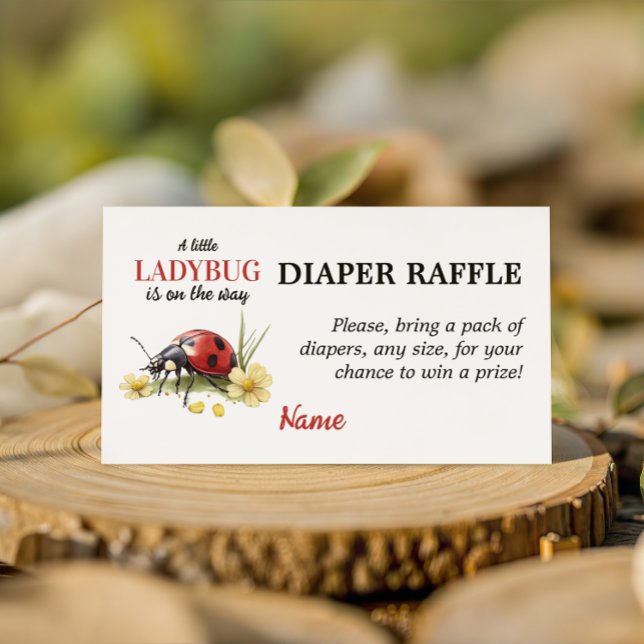 Garden Daisy Little Ladybug Baby Shower Diaper Begleitkarte (Von Creator hochgeladen)