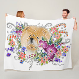 GARDEN DANCE CHOW white - Fleece Blankon 3 Größen