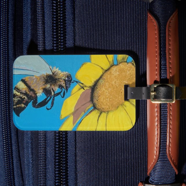 "Garden Dance" Gemälde auf einem Gepäckanhänger (Vorderseite Insitu 4)