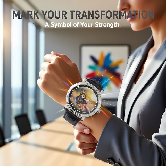 Garden Dawn" - Vibrant Butterfly & Floral  Armbanduhr (Von Creator hochgeladen)