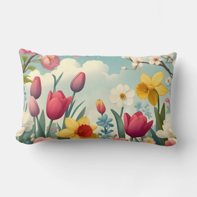 Garden Delight Spring Blume Kissen (Vorderseite)