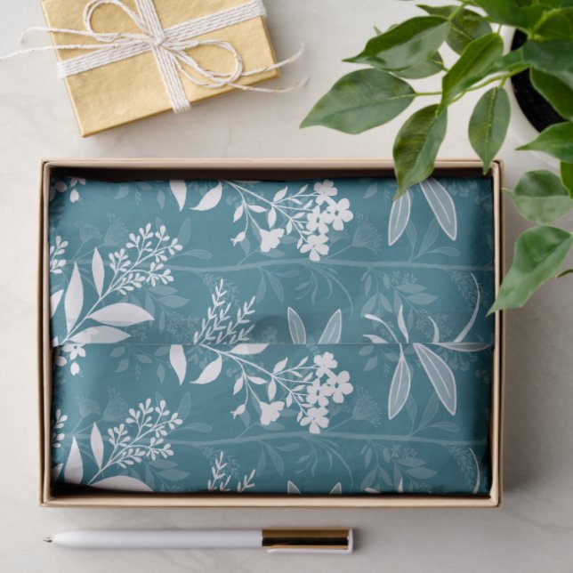 Garden Dream Elegant Botanicals - turquoise Seidenpapier (Geschenk)