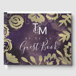 Garden Dreamy Rose Imitate Gold Splash Hochzeit Gästebuch