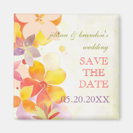 Garden Elegance Bloral Wedding Save the Date Magnet