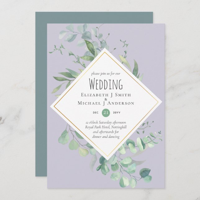 Garden Eucalyptus Greenery DUSTY Lila Wedding (Vorne/Hinten)