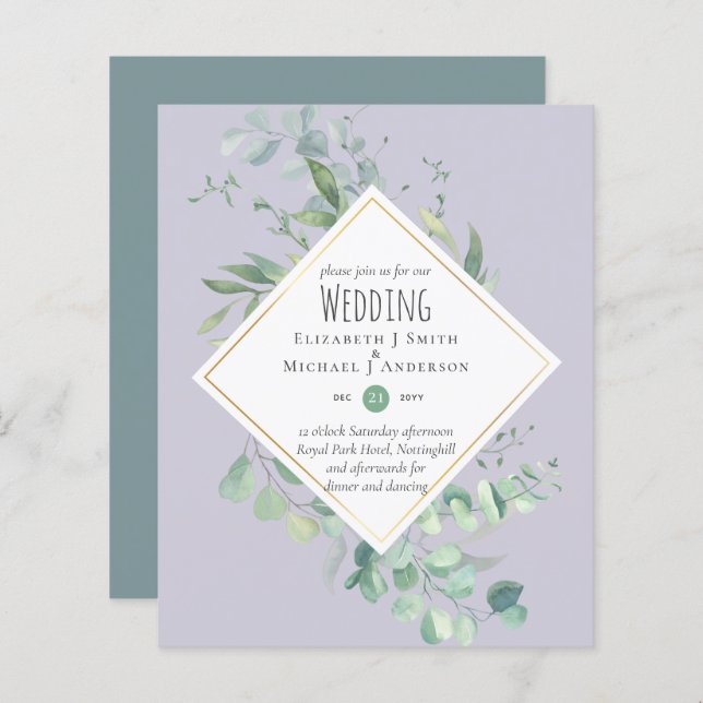 Garden Eucalyptus Greenery DUSTY Lila Wedding (Vorne/Hinten)