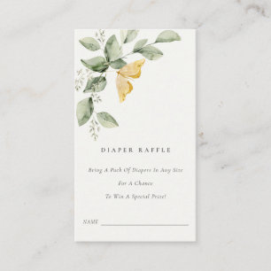 Garden Fauna Butterfly Diaper Raffle Baby Dusche Begleitkarte