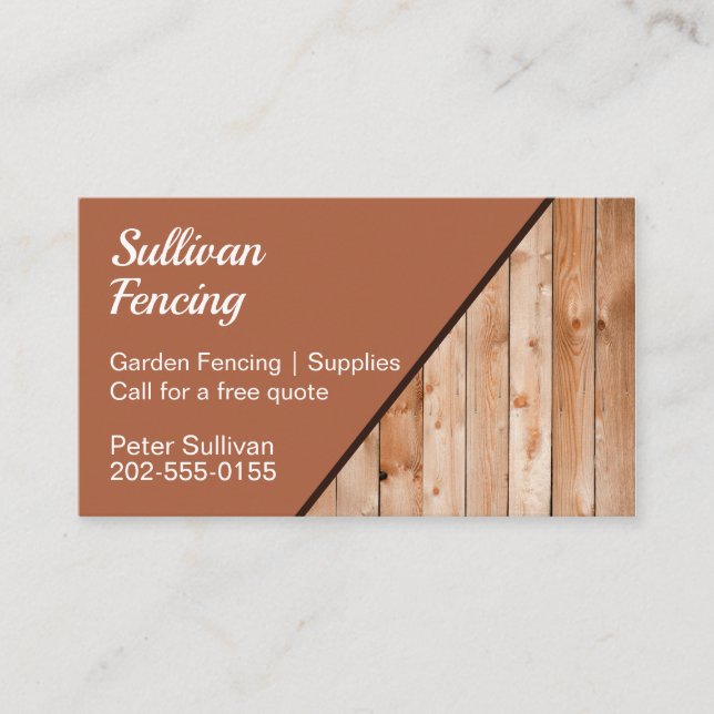 Garden Fencing Business Card Visitenkarte (Vorderseite)