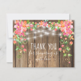 Garden Floral Berry Baby Shower Wedding Vielen Dan Dankeskarte