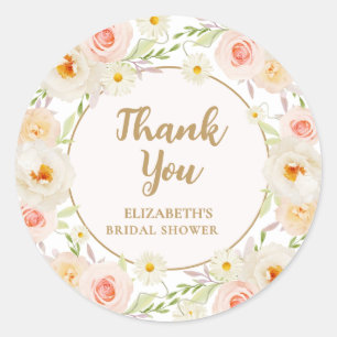 Garden Floral Brautparty Vielen Dank Runder Aufkleber