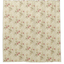 Garden Floral Delight in soft magenta and white Duschvorhang