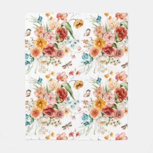 Garden Floral Pattern Fleecedecke