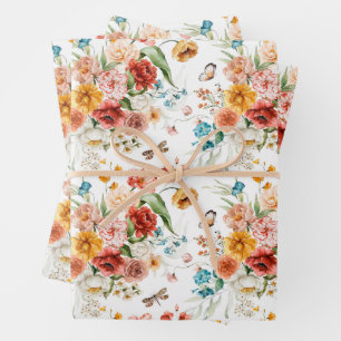 Garden Floral Pattern Geschenkpapier Set