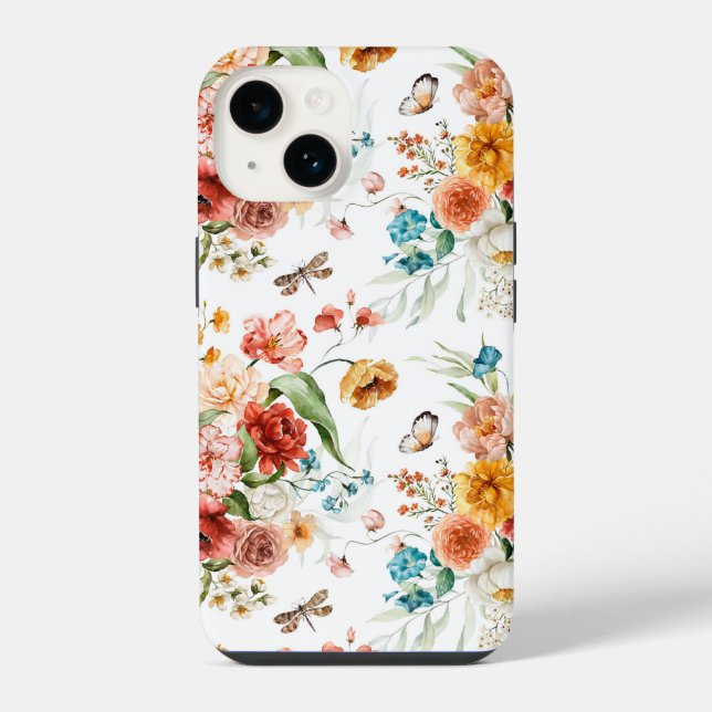 Garden Floral Pattern iPhone Hülle (Rückseite)