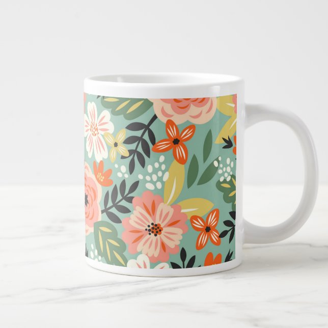 Garden Floral Pattern Jumbo-Tasse (Rechts)