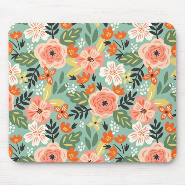 Garden Floral Pattern Mousepad (Vorne)