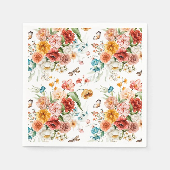 Garden Floral Pattern Serviette (Vorderseite)