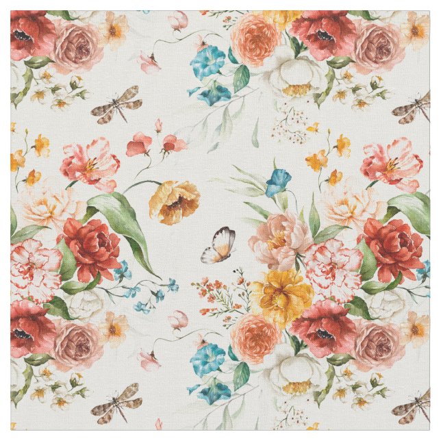 Garden Floral Pattern Stoff (Nahaufnahme)