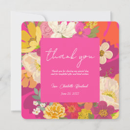 Garden Floral Pink Brautparty Danke Karte