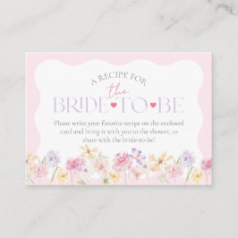 Garden Floral Wavy Modernes Brautparty Rezept Begleitkarte