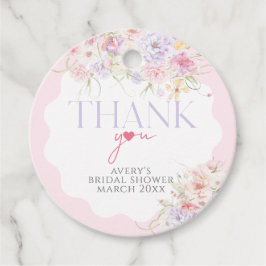 Garden Floral Wavy Wildblume Modernes Brautparty Geschenkanhänger