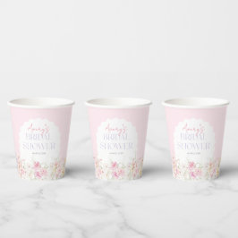 Garden Floral Wavy Wildblume Modernes Brautparty Pappbecher