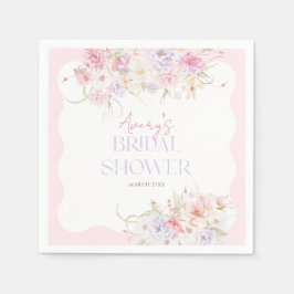 Garden Floral Wavy Wildblume Modernes Brautparty Serviette