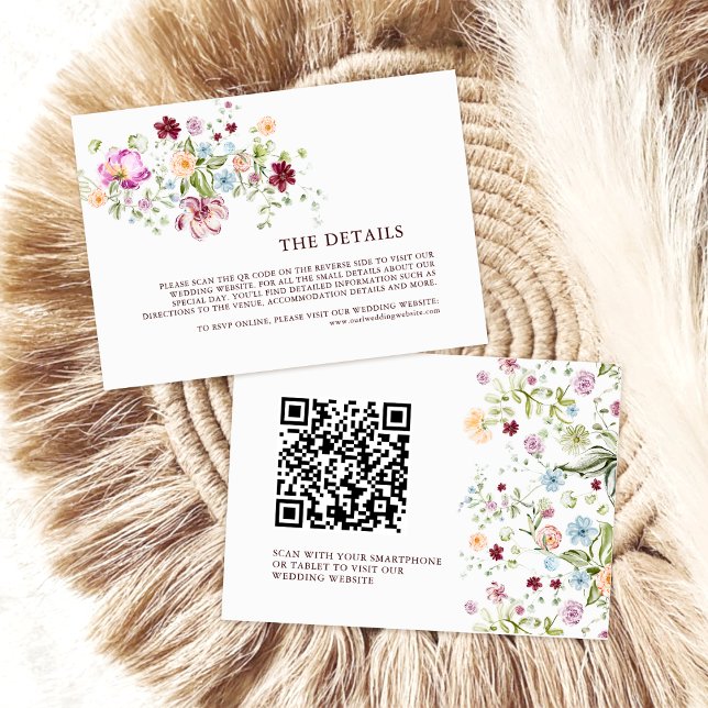 Garden Floral Wedding QR Code Details  Begleitkarte (Von Creator hochgeladen)