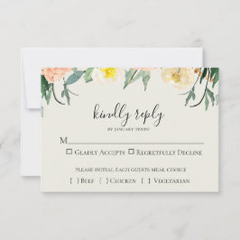 Garden Floral Wedding RSVP Card